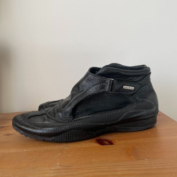 Vintage 2000s Luex Unique Sole Leather Sneaker Velcro - Picture 3 of 8